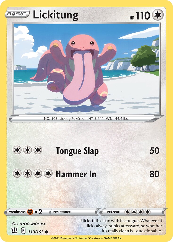 Lickitung 113/163 — Battle Styles (English Pokémon TCG card)