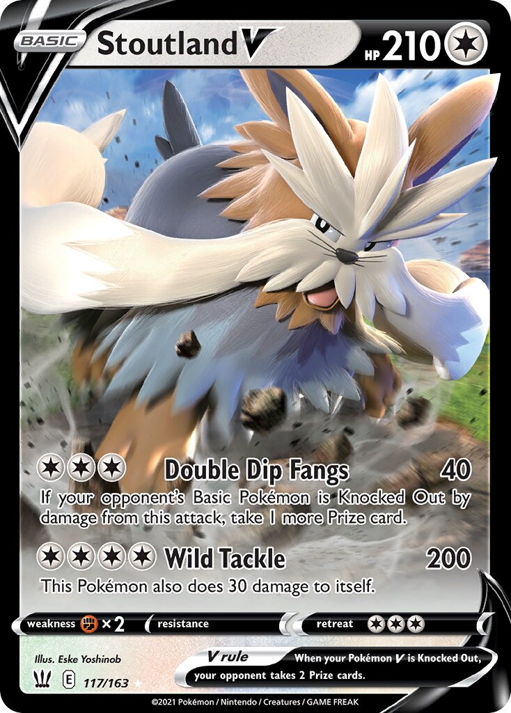 Stoutland V 117/163 — Battle Styles (English Pokémon TCG card)