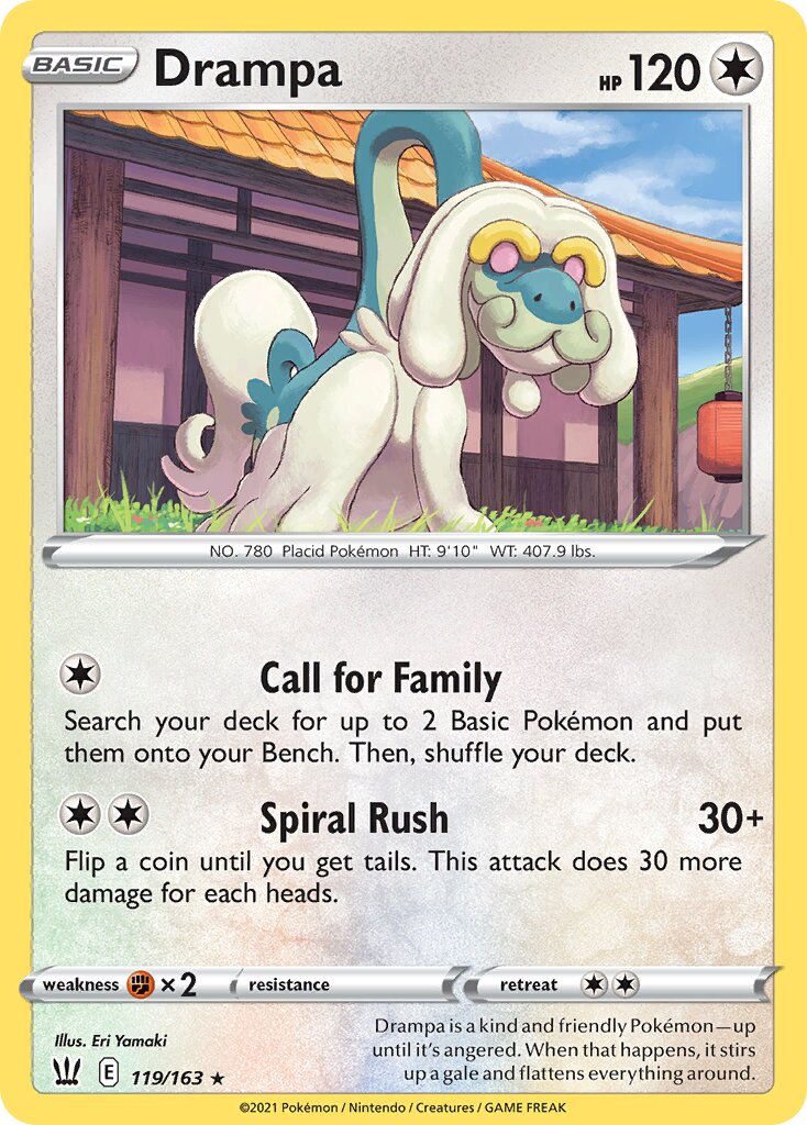 Drampa 119/163 — Battle Styles (English Pokémon TCG card)