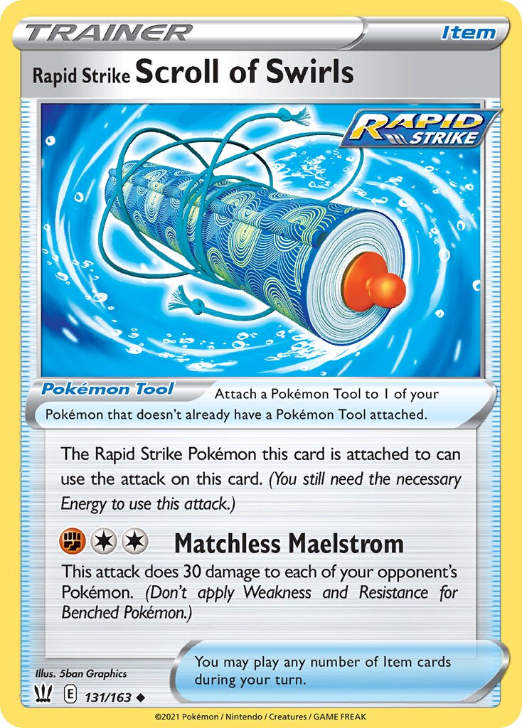 Rapid Strike Scroll of Swirls 131/163 — Battle Styles (English Pokémon TCG card)