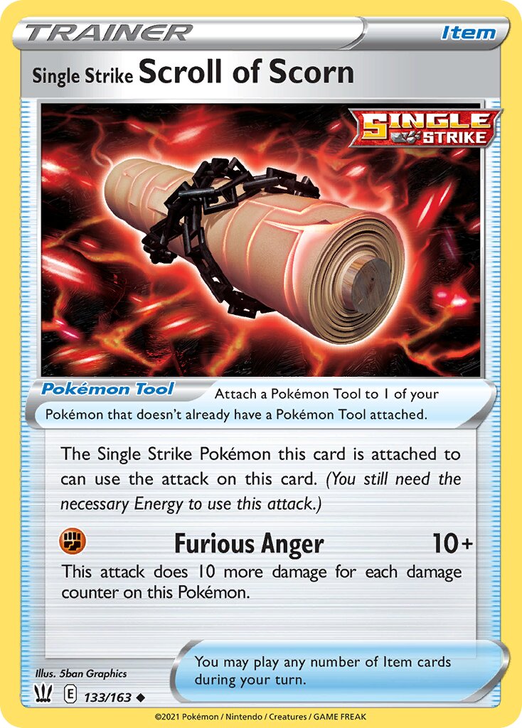 Single Strike Scroll of Scorn 133/163 — Battle Styles (English Pokémon TCG card)