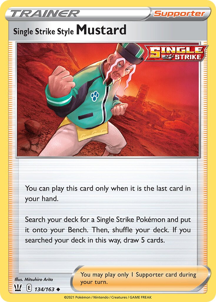 Single Strike Style Mustard 134/163 — Battle Styles (English Pokémon TCG card)