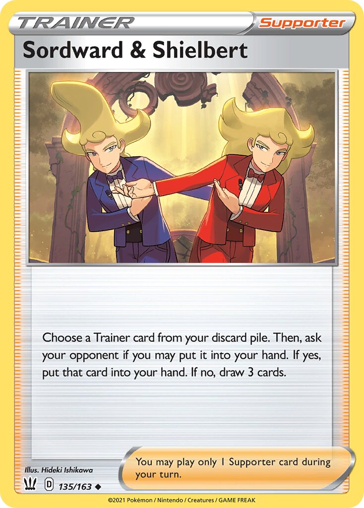Sordward and Shielbert 135/163 — Battle Styles (English Pokémon TCG card)