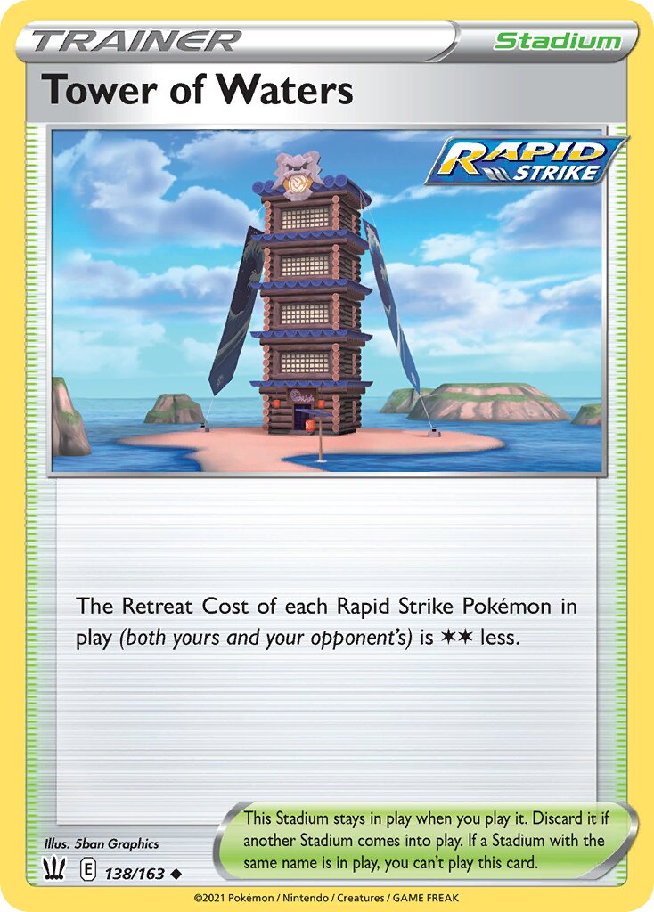 Tower of Waters 138/163 — Battle Styles (English Pokémon TCG card)