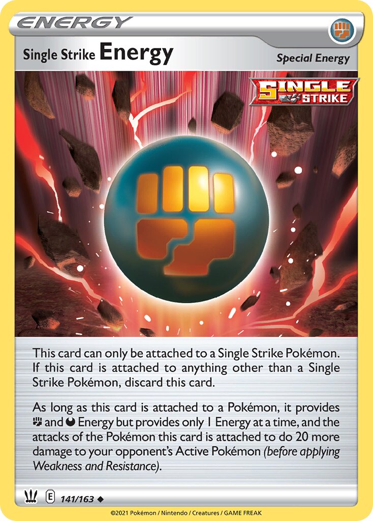Single Strike Energy 141/163 — Battle Styles (English Pokémon TCG card)