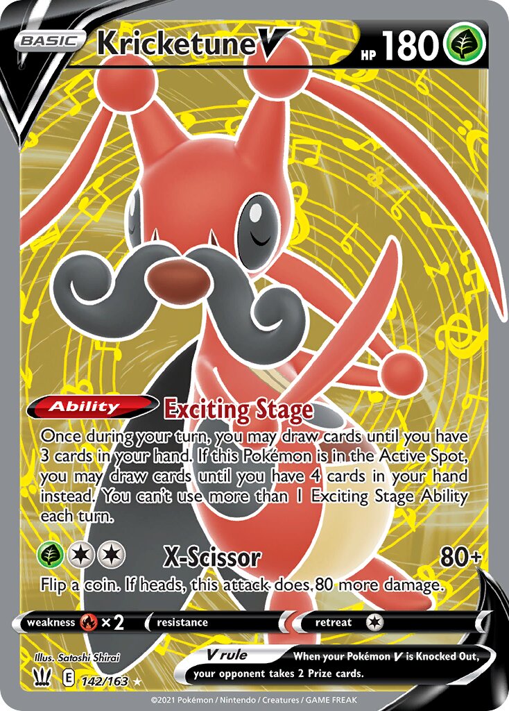 Kricketune V 142/163 — Battle Styles (English Pokémon TCG card)