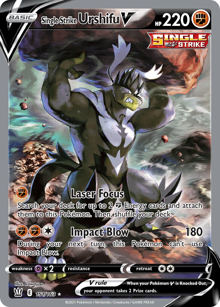 Single Strike Urshifu V 151/163 — Battle Styles (English Pokémon TCG card)