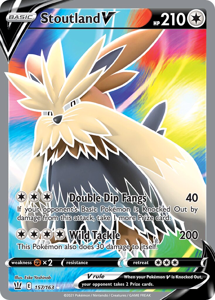 Stoutland V 157/163 — Battle Styles (English Pokémon TCG card)