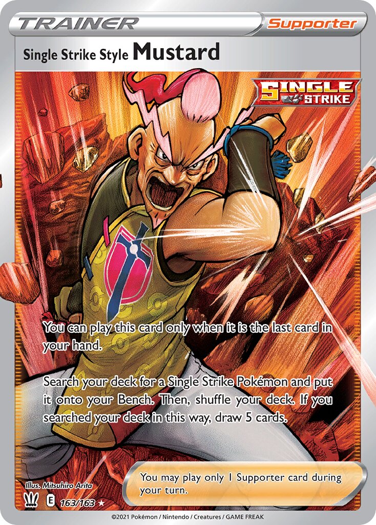 Single Strike Style Mustard 163/163 — Battle Styles (English Pokémon TCG card)