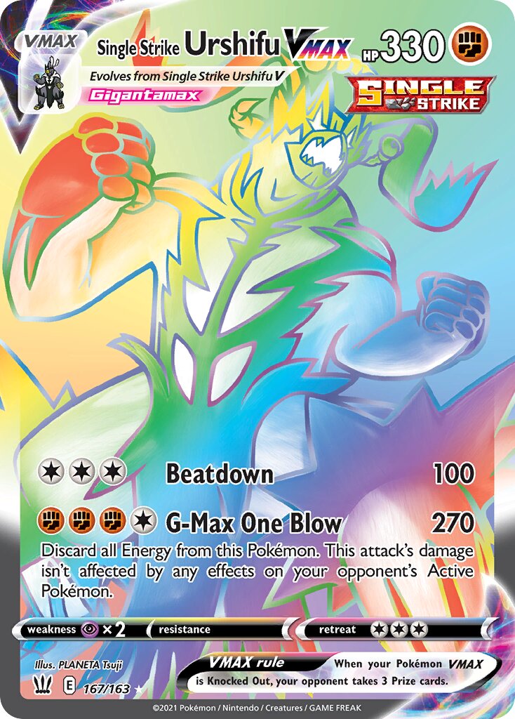 Single Strike Urshifu VMAX 167/163 — Battle Styles (English Pokémon TCG card)