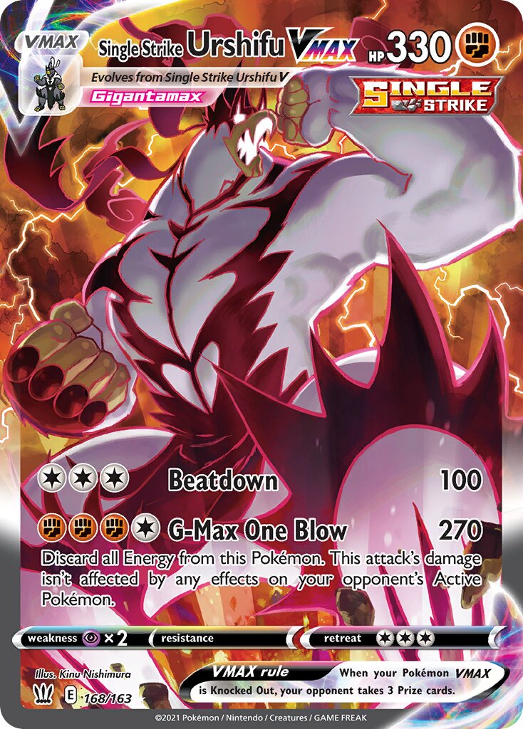 Single Strike Urshifu VMAX 168/163 — Battle Styles (English Pokémon TCG card)