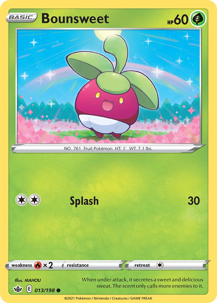 Bounsweet 013/198 — Chilling Reign (English Pokémon TCG card)