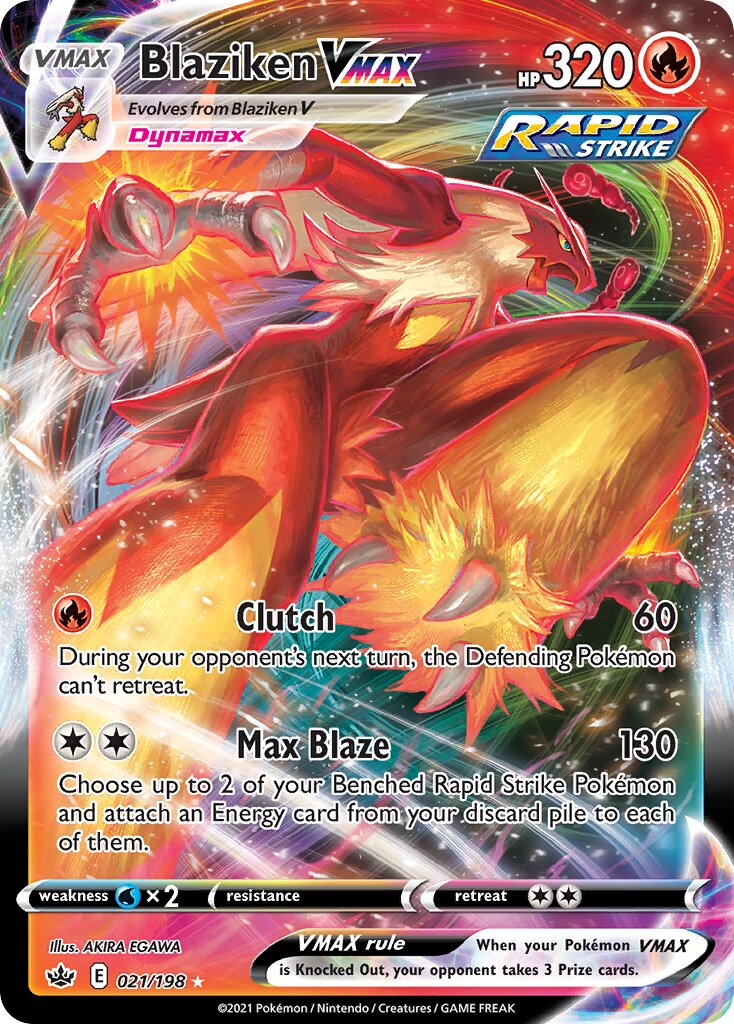 Blaziken VMAX 021/198 — Chilling Reign (English Pokémon TCG card)
