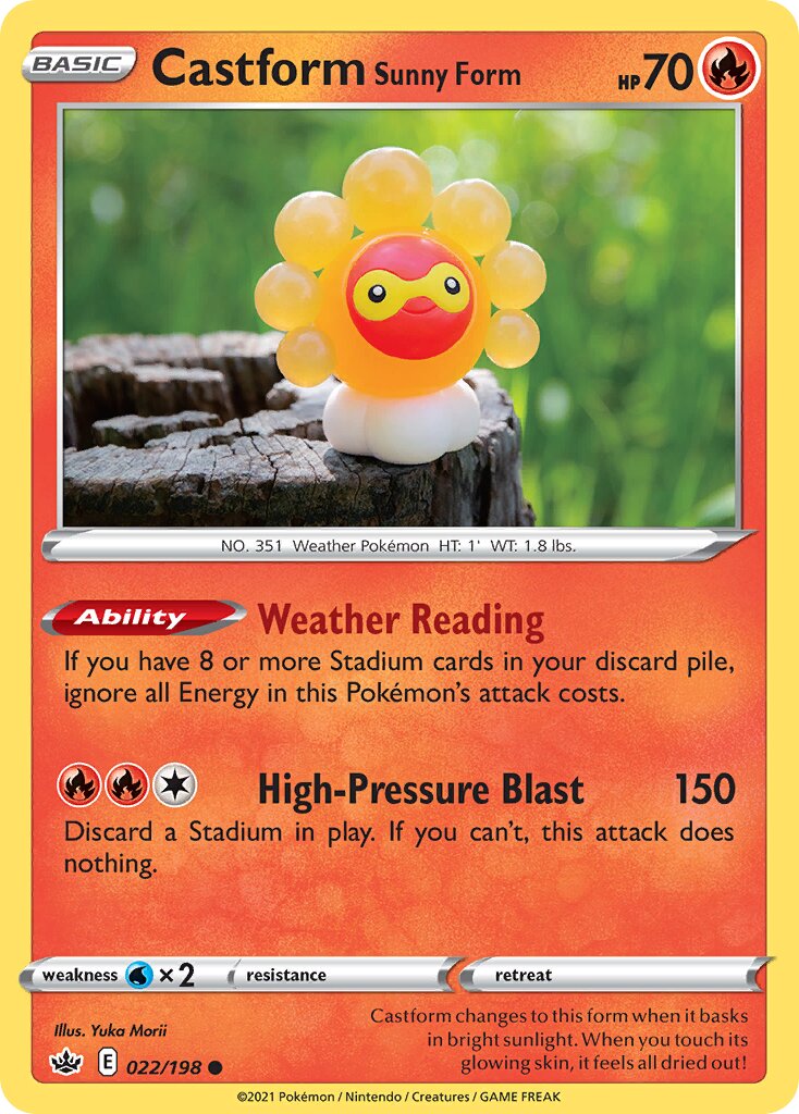 Castform Sunny Form 022/198 — Chilling Reign (English Pokémon TCG card)