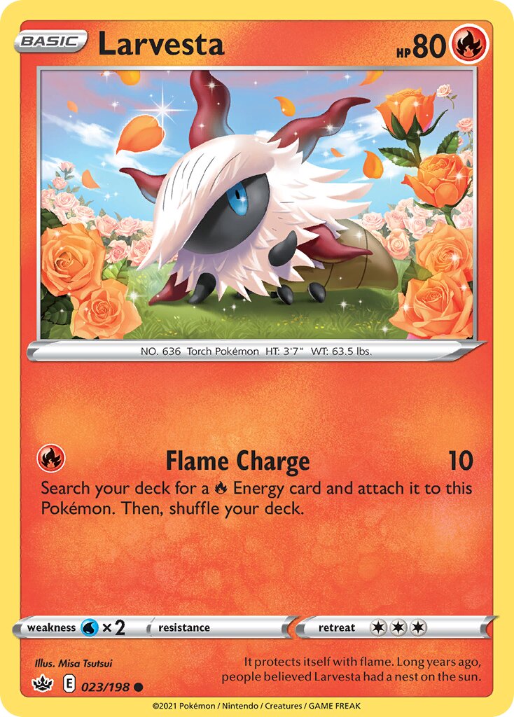 Larvesta 023/198 — Chilling Reign (English Pokémon TCG card)