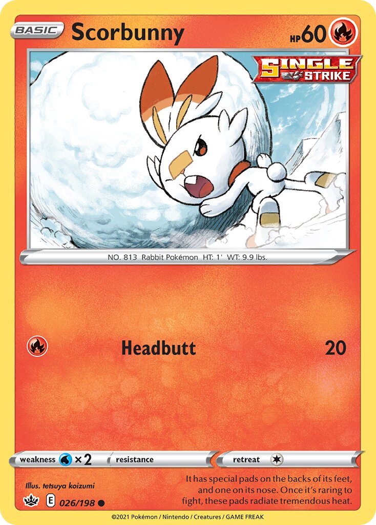 Scorbunny 026/198 — Chilling Reign (English Pokémon TCG card)