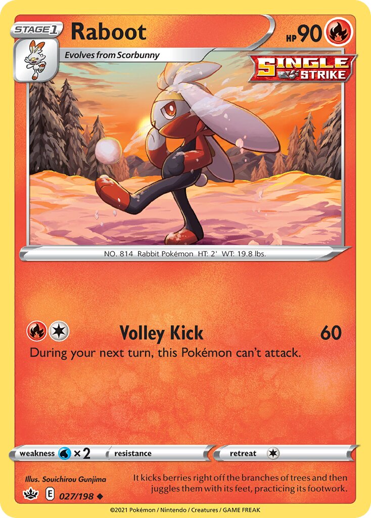 Raboot 027/198 — Chilling Reign (English Pokémon TCG card)