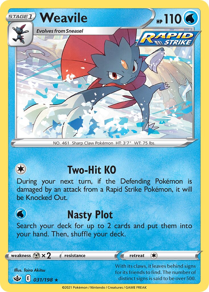 Weavile 031/198 — Chilling Reign (English Pokémon TCG card)