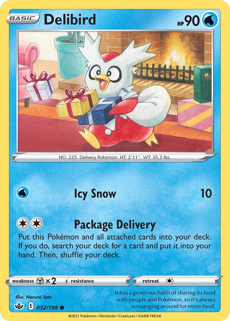 Delibird 032/198 — Chilling Reign (English Pokémon TCG card)