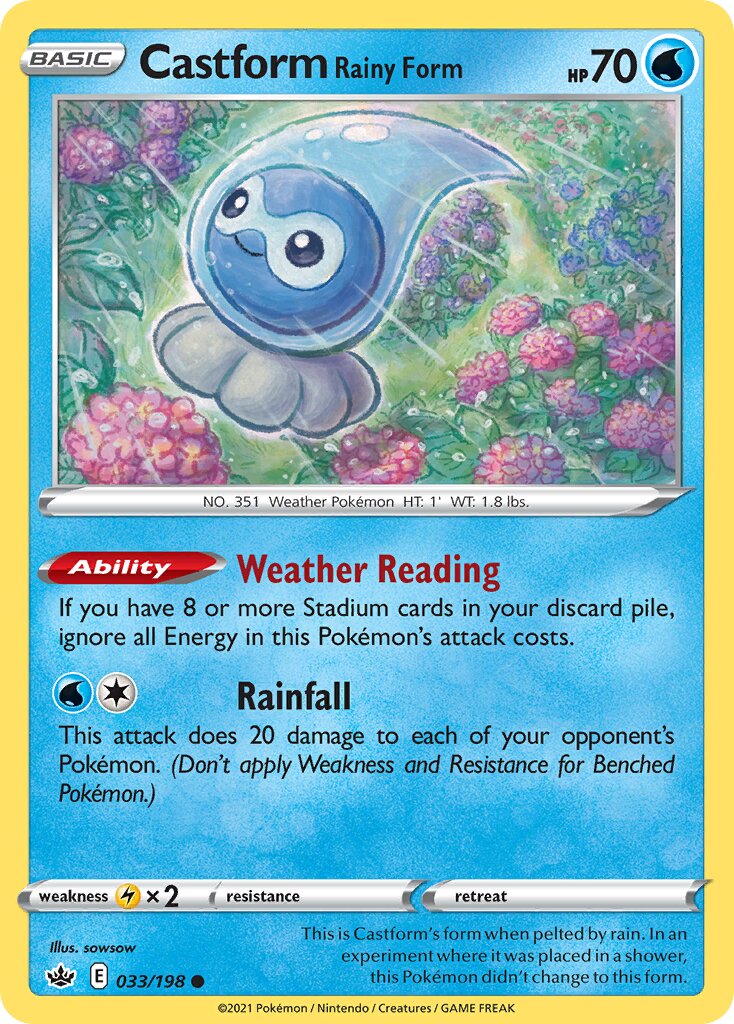 Castform Rainy Form 033/198 — Chilling Reign (English Pokémon TCG card)