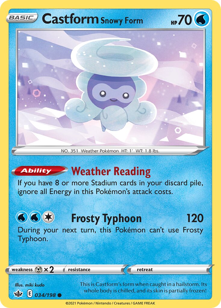 Castform Snowy Form 034/198 — Chilling Reign (English Pokémon TCG card)