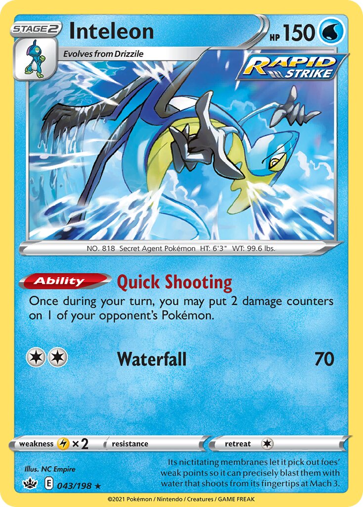 Inteleon 043/198 — Chilling Reign (English Pokémon TCG card)
