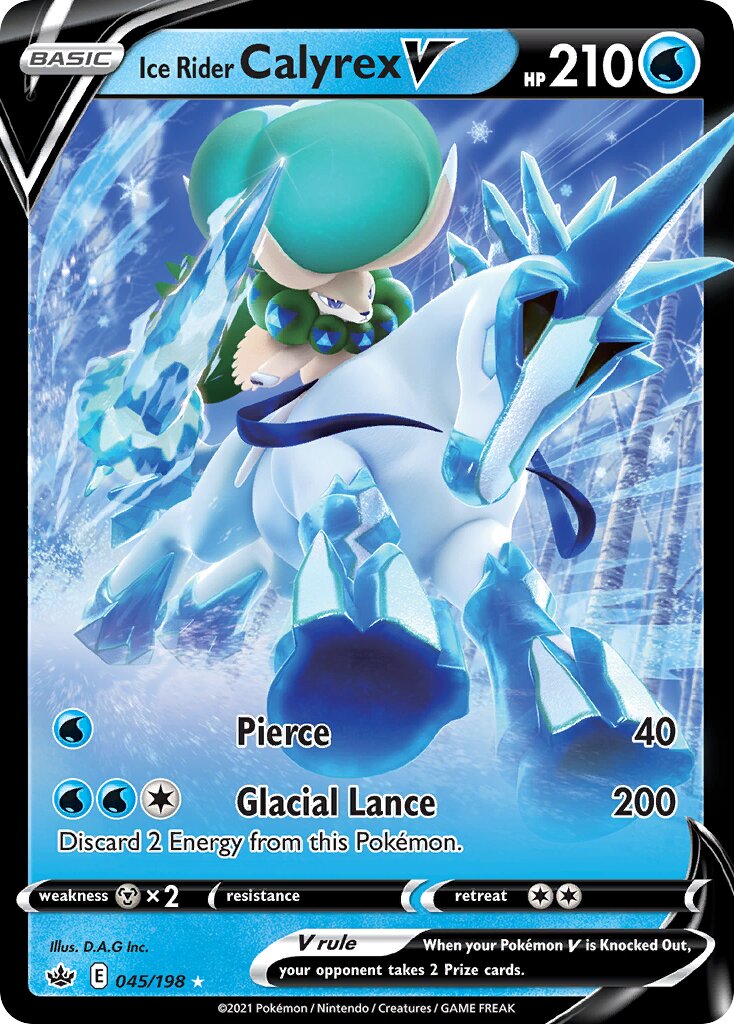 Ice Rider Calyrex V 045/198 — Chilling Reign (English Pokémon TCG card)