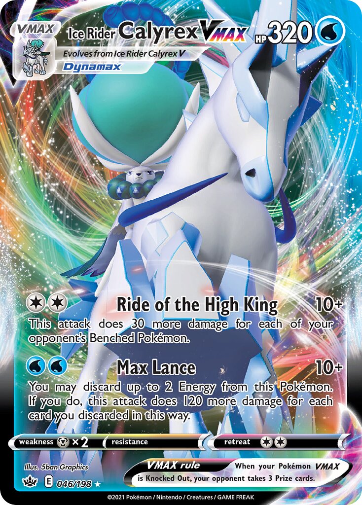 Ice Rider Calyrex VMAX 046/198 — Chilling Reign (English Pokémon TCG card)