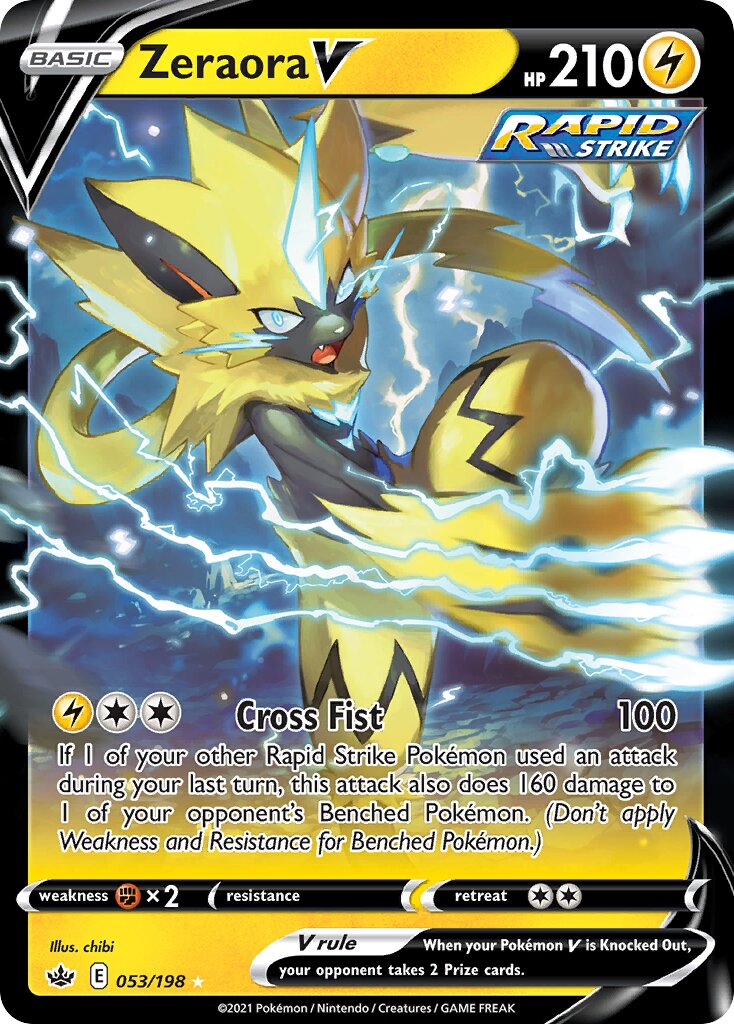 Zeraora V 053/198 — Chilling Reign (English Pokémon TCG card)