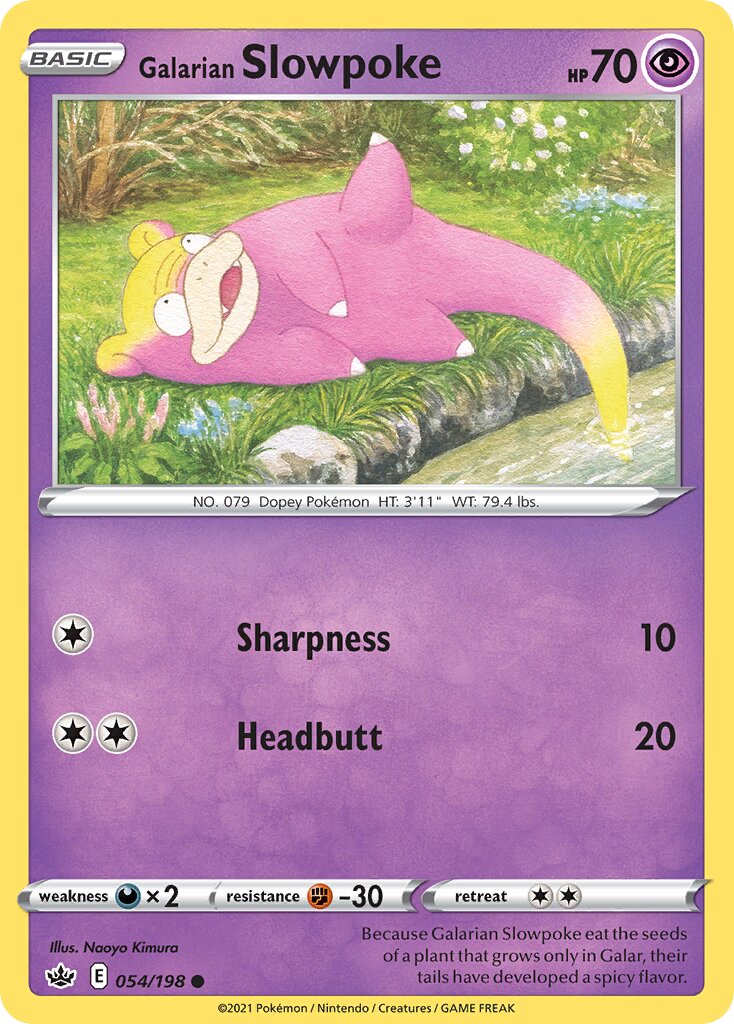 Galarian Slowpoke 054/198 — Chilling Reign (English Pokémon TCG card)