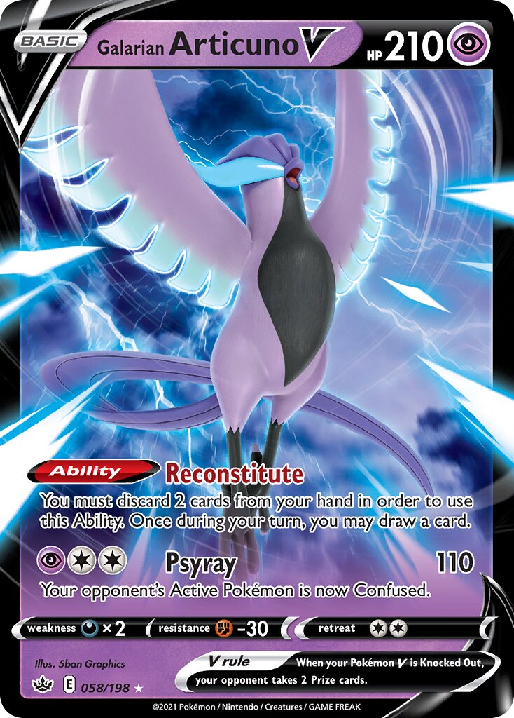 Galarian Articuno V 058/198 — Chilling Reign (English Pokémon TCG card)