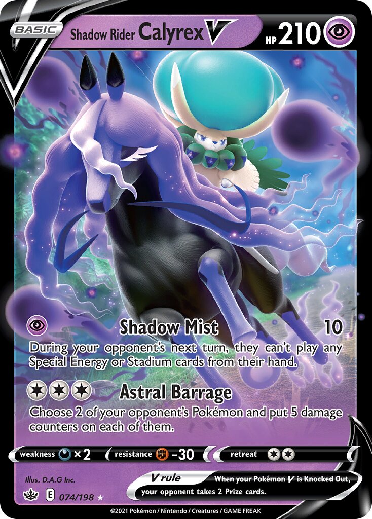 Shadow Rider Calyrex V 074/198 — Chilling Reign (English Pokémon TCG card)