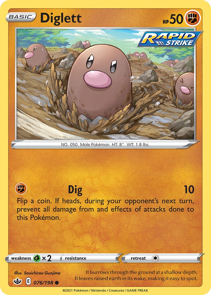 Diglett 076/198 — Chilling Reign (English Pokémon TCG card)