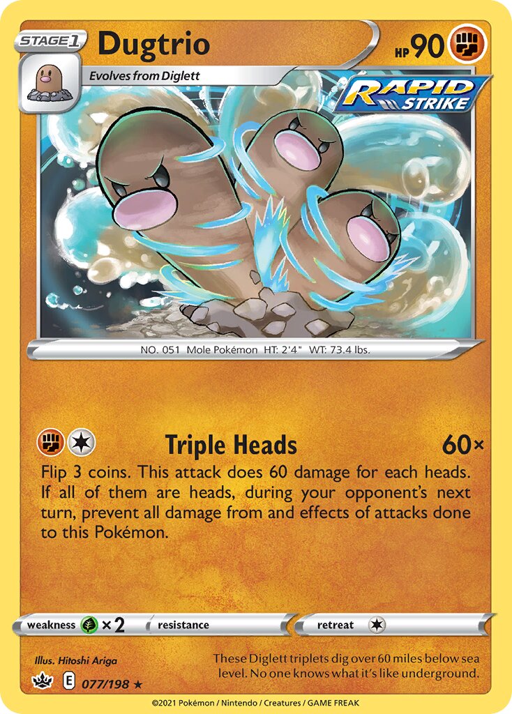 Dugtrio 077/198 — Chilling Reign (English Pokémon TCG card)