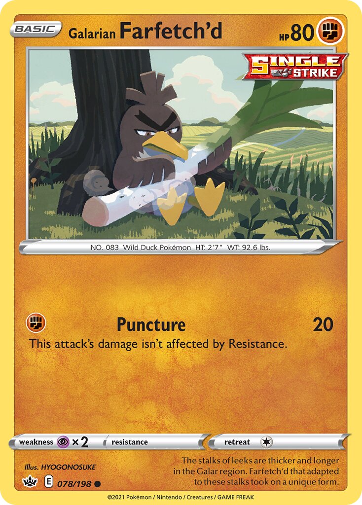 Galarian Farfetch'd 078/198 — Chilling Reign (English Pokémon TCG card)