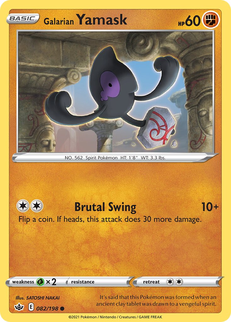 Galarian Yamask 082/198 — Chilling Reign (English Pokémon TCG card)