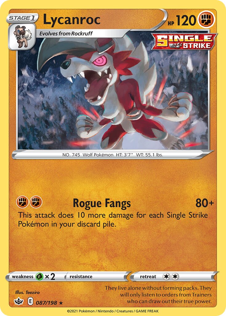 Lycanroc 087/198 — Chilling Reign (English Pokémon TCG card)