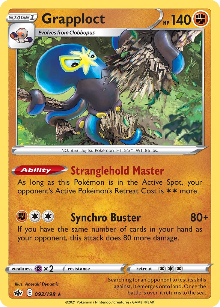 Grapploct 092/198 — Chilling Reign (English Pokémon TCG card)