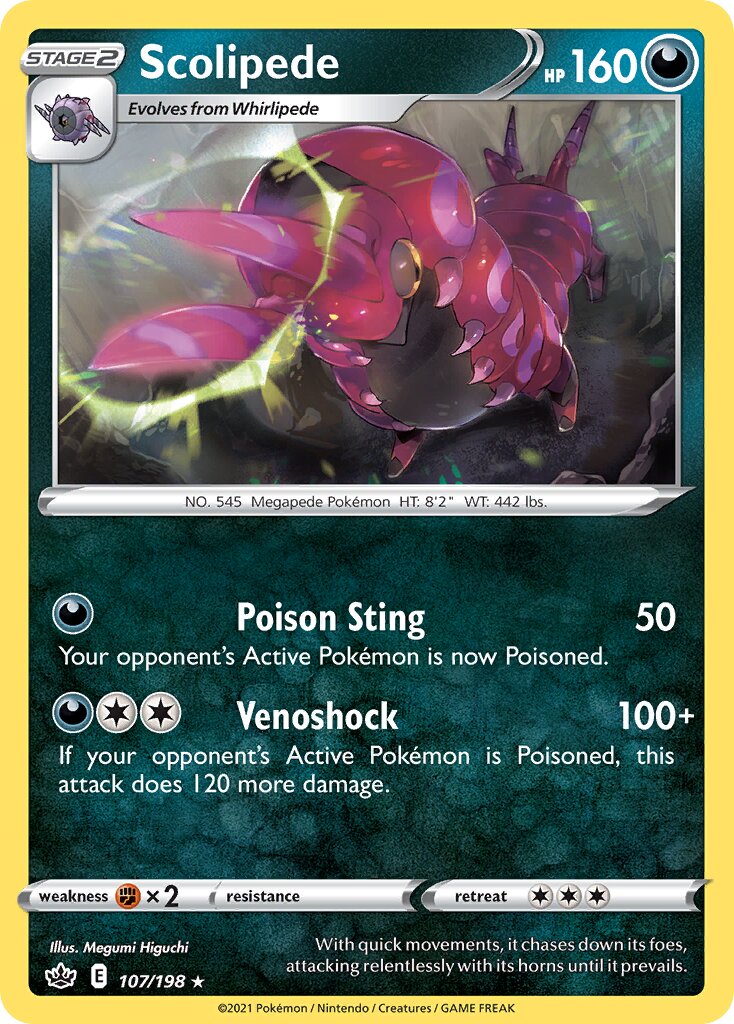Scolipede 107/198 — Chilling Reign (English Pokémon TCG card)