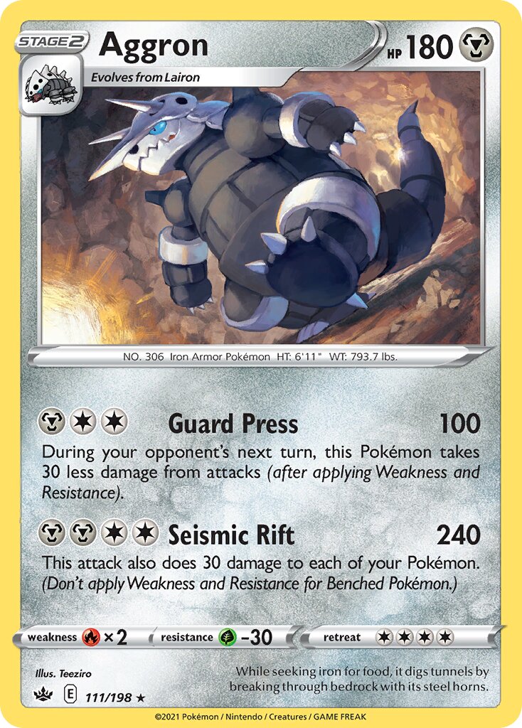 Aggron 111/198 — Chilling Reign (English Pokémon TCG card)