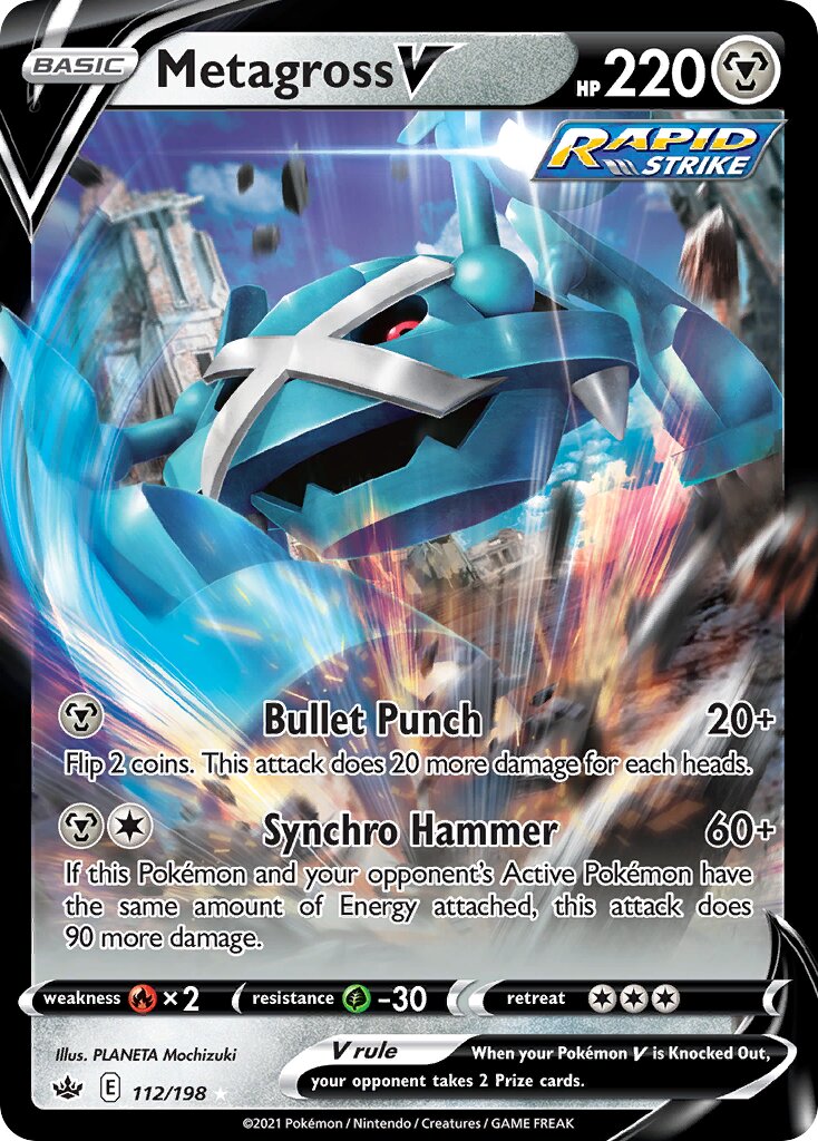Metagross V 112/198 — Chilling Reign (English Pokémon TCG card)