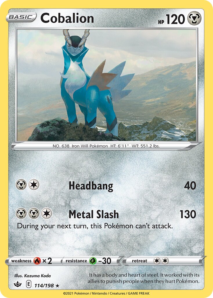 Cobalion 114/198 — Chilling Reign (English Pokémon TCG card)