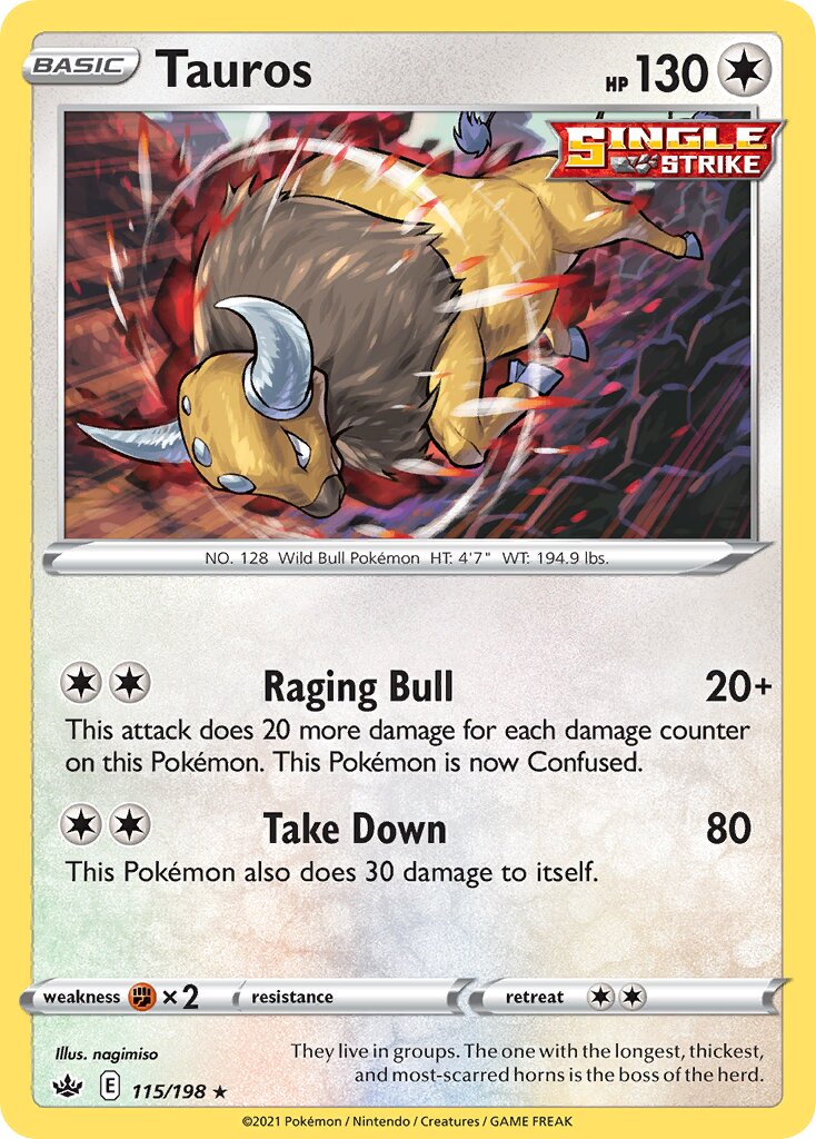 Tauros 115/198 — Chilling Reign (English Pokémon TCG card)