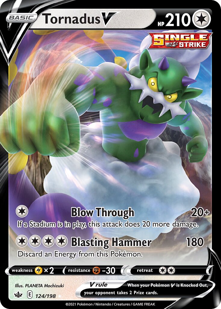 Tornadus V 124/198 — Chilling Reign (English Pokémon TCG card)