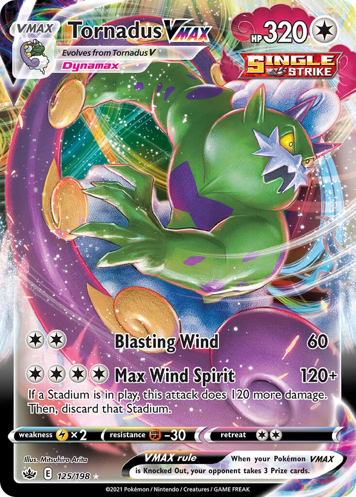 Tornadus VMAX 125/198 — Chilling Reign (English Pokémon TCG card)