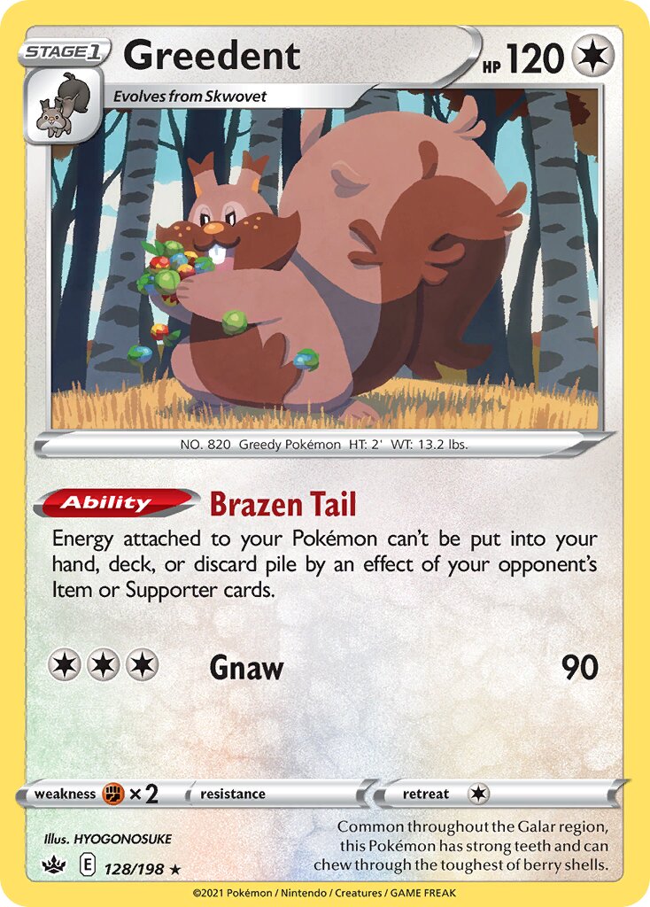 Greedent 128/198 — Chilling Reign (English Pokémon TCG card)