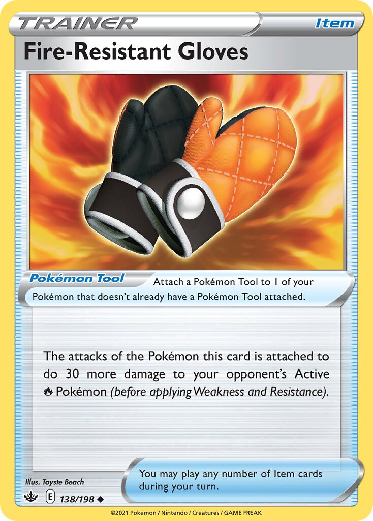 Fire-Resistant Gloves 138/198 — Chilling Reign (English Pokémon TCG card)