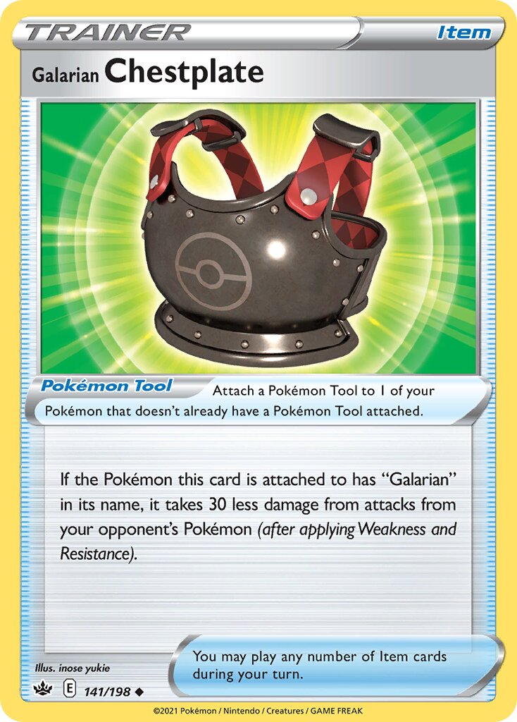 Galarian Chestplate 141/198 — Chilling Reign (English Pokémon TCG card)