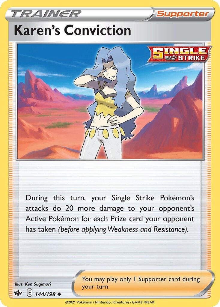 Karen's Conviction 144/198 — Chilling Reign (English Pokémon TCG card)