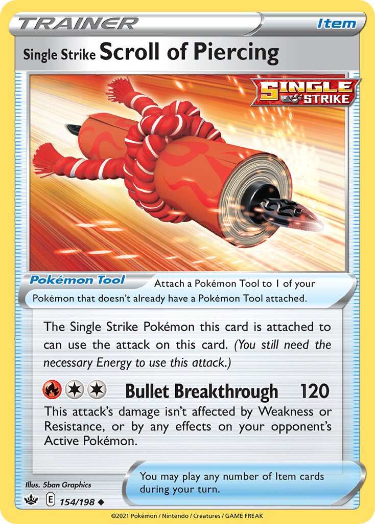 Single Strike Scroll of Piercing 154/198 — Chilling Reign (English Pokémon TCG card)